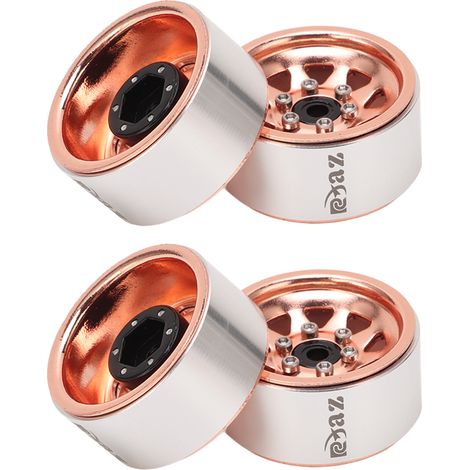 Stück goldene Metallfelgen, 9 Löcher, dreieckiger Außendurchmesser, 7 mm Sechskant-Radnabe für RC-Cars, 1,0 Zoll, silberne Nabe (1/5)