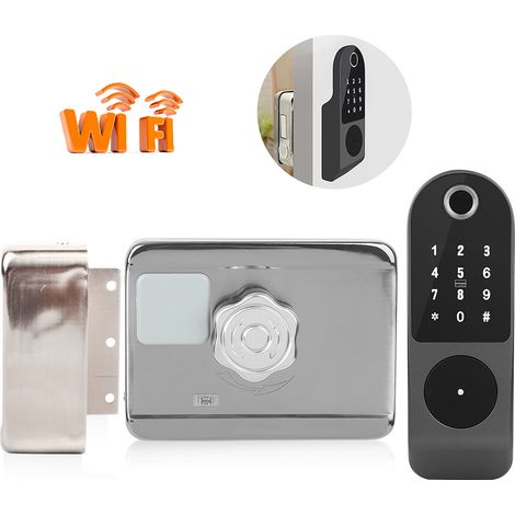Serrure de porte WIFI, mot de passe par empreinte digitale, carte IC, câblage de clé, contrôle d'accès numérique gratuit pour TUYA (1/5)