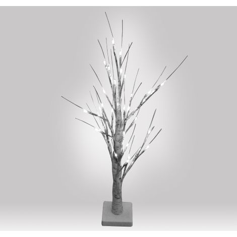 Albero di Natale decorativo a batterie con 32 luci a led bianco ghiaccio altezza 60 cm batterie incluse per uso interno ed esterno (1/4)