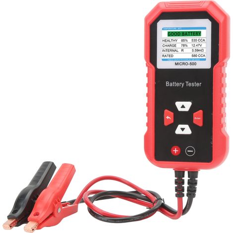Testeur de batterie MICRO-500 : écran LCD couleur 8 langues, vision claire, code QR pour voiture et moto (1/5)