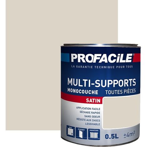 Peinture intérieure multi-supports, satin, murs, plafonds, boiseries, radiateurs, sans odeur, plusieurs teintes PROFACILE DBD4C7 0.5 litre