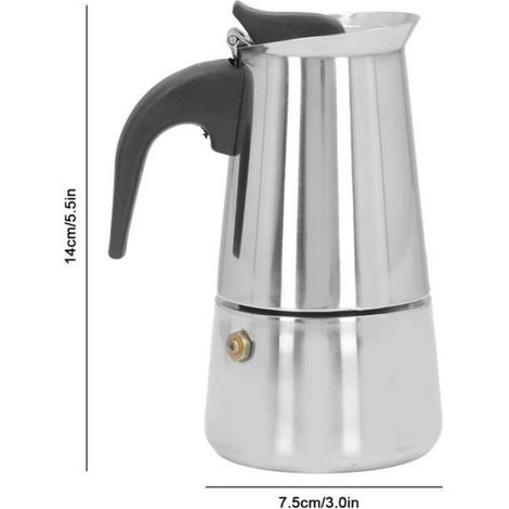 Cafetière - - Moka - Acier inoxydable - Poignée ergonomique - Compatible lave-vaisselle (1/4)