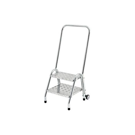 Escalerilla de tubo de acero  con pasamanos y ruedas  2