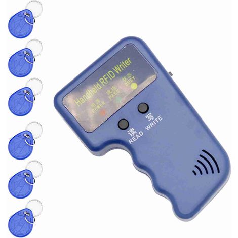 Copieur de cartes RFID portable 125KHZ, lecteur à faible consommation d'énergie avec 6 cartes, porte-clés pour la maison. (1/5)