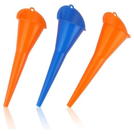 Juego de 3 embudos para aceite: embudos universales de cuello largo para herramientas de coche, motocicleta y jardín. (1/5)
