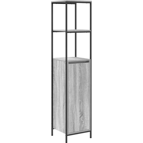 Maison Exclusive - Badschrank mit Regalen Grau Sonoma 36x35x165 c
