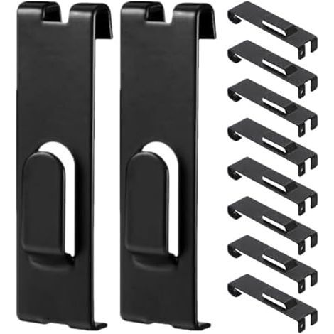 Black Iron Metal Wall Hooks, Pack of 10, Heavy Duty Hanging Hooks for Storage Grids, Garages and Workshops - (1/5)