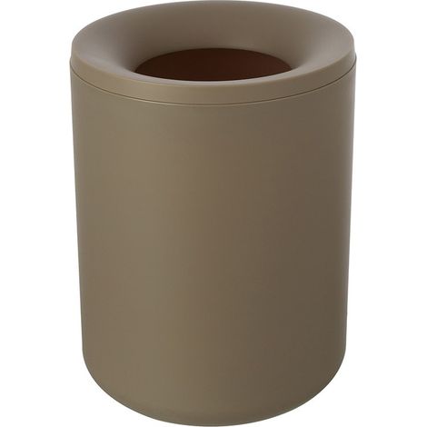 Pattumiera bagno in plastica tortora design tondo Pop (1/4)