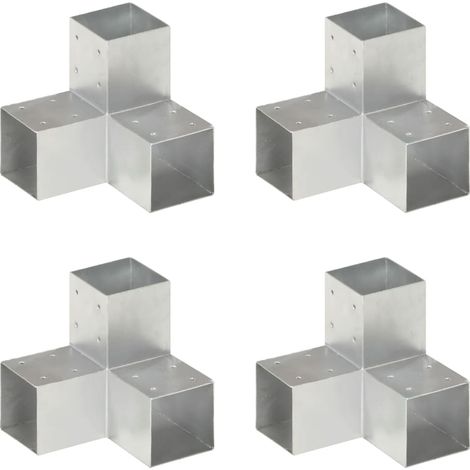 vidaXL Pfostenverbinder 4 Stk. Y-Form Verzinktes Metall 91 x 91 mm (1/5)