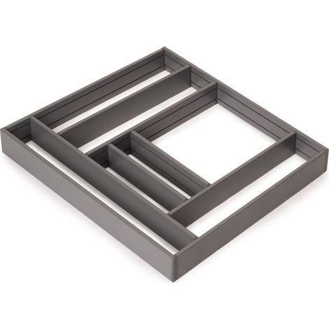 emuca organizador para cajón alumount 600x500, aluminio, gris antracita