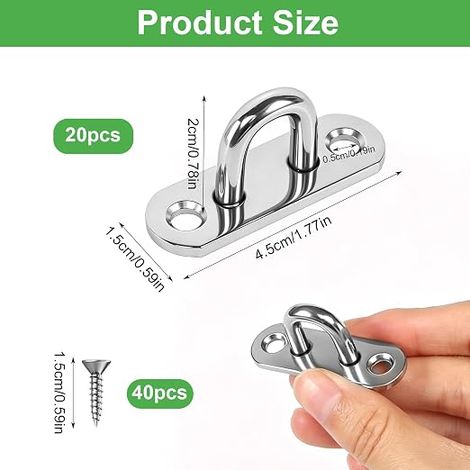 M5 Stainless Steel Eyelet Plates with Grommet Wall Mount for Objects Hooks Fixing Shade Sail Boat Accessories (1/4)