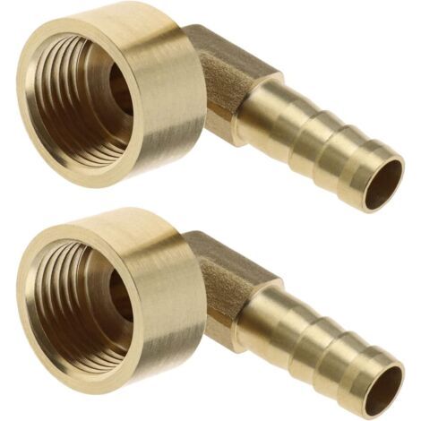 2 raccords de tuyaux en laiton de 8 mm incurvés à 90° avec goupille femelle G1 / 2 pour tuyaux d'air (1/5)