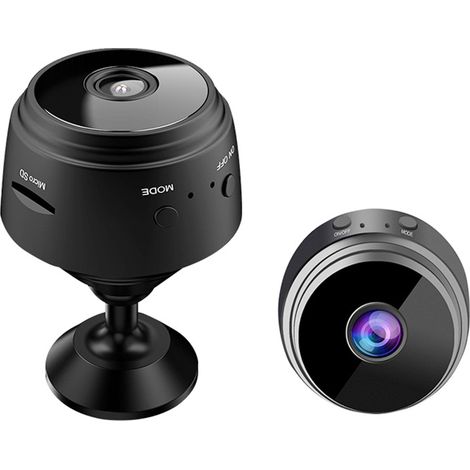 Caméra de surveillance HD sans fil, vision nocturne, détection de mouvement, boîtier noir et bleu, caméra d'action pour surveillance à distance. (1/5)