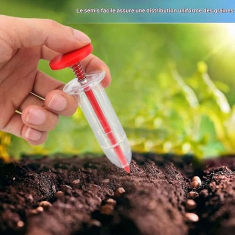 2pcs Distributeur de Graines, Semeur de Graines Portatif - Planter des Graines Facilement, Mini Seedmaster Outil de Semis de Semences pour l'ensemencement Horticole (1/3)