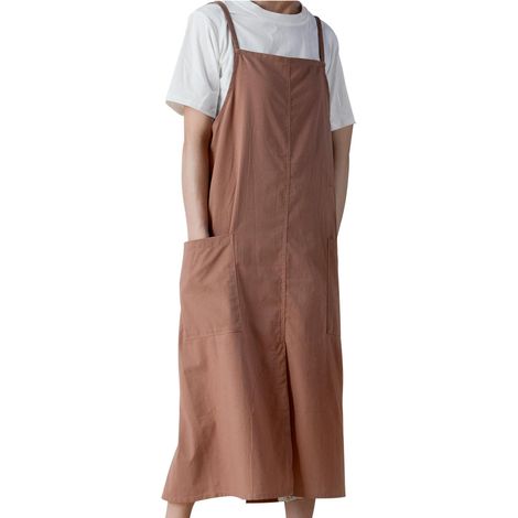 Schürze im japanischen Stil – verstellbar, wasserdicht, Baumwolle und Leinen, mit großen Taschen, ideal für Floristen, Cafés, Kunsthandwerk und Backen. Lässige schlichte Schürze.