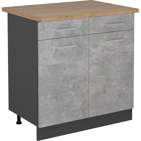 Meuble cuisine R-Line, Béton, 80cm , PT Chêne, Vicco (1/5)