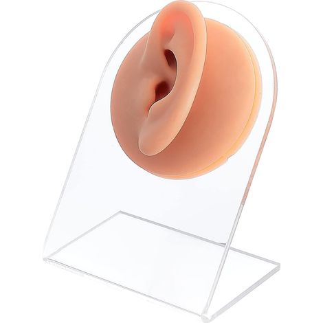 Modèle d'oreille gauche, modèle d'oreille en caoutchouc, modèle d'oreille en silicone, modèle d'oreille flexible en silicone, modèle de présentation pour la prise de bijoux, présentoir à boucles d'ore (1/5)