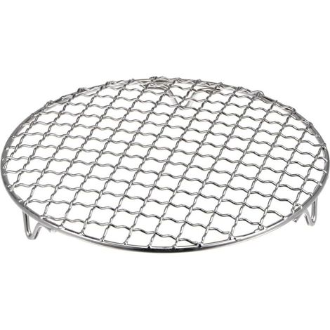 Grille de cuisson ronde de 20 cm (8 pouces) en acier inoxydable 201, avec des pieds de 20 mm, idéale pour la cuisson au four, à la vapeur et au barbecue. (1/4)