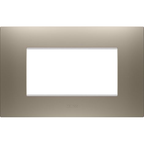 PLAQUE EGO RECTANGULAIRE 4P BRONZE CLAIR GEWISS GW16004BR