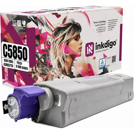 Toner Inkdigo 43865724 compatibile con OKI C5850 MC560DN C5950CDTN C5950DTN certificato TÜV (1/5)