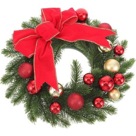 Weihnachtskranz mit Anhängergirlande (2-teilig, mehrfarbig) zur Dekoration der Veranda (1/5)