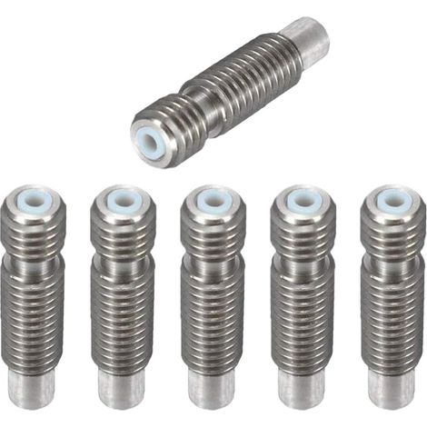 Heatbreak Throat Tube V6 1,75 mm en acier inoxydable avec téflon pour filament de 1,75 mm, compatible avec E3D Hotends RepRap Extruder Hotend Imprimante 3D All Metal Hot End (1/5)