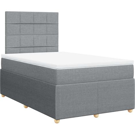 Maison Exclusive - Boxspringbett mit Matratze Hellgrau 120x190 cm (1/5)