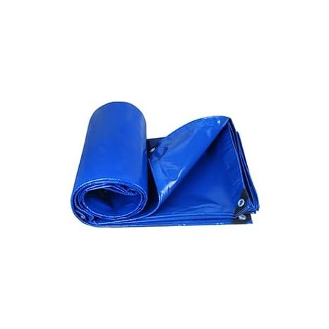 Bâche d'extérieur imperméable en PVC 440 g/m², bâche à œillets imperméable, couleur : bleu (2 x 5 m) (1/5)