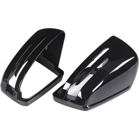 Couvercles de rétroviseurs latéraux pour Mercedes Benz Classe A B C E CLA GLA GLK Finition noire brillante en ABS Protection contre rayures et poussière (1/5)