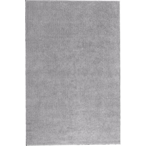Tapis Poils Longs Gris Clair en Polyester et Coton pour Chambre ou Salon au Style Moderne 200 x 300 cm Beliani