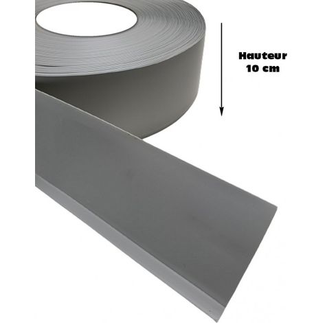 Plinthe souple autoadhésive en PVC Colle sèche professionnelle haute qualité de MadeInNature hauteur 50 mm, 70 mm ou 100 mm - Gris clair - 100 mm - 40 mètres.