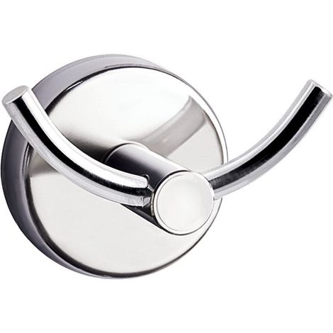 Appendino doppio gancio design curvo in acciaio inox finitura lucida Monde-C kamalu