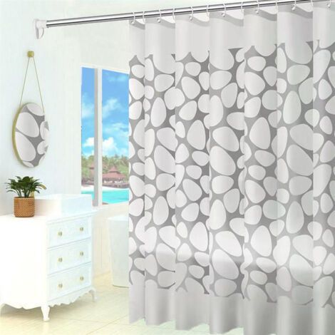 Sollbry Rideau De Douche Anti Moisissure 180 X 200 cm, Épaissi PEVA Rideaux de Douche Tissu Lavable avec 12 Crochets, Imperméable Antibactérien Séchage Rapide, pour Baignoire, Salle de Bain (1/4)