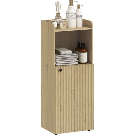 CHICFURN Mueble de baño con nicho 40 x 31 x 104 cm roble natural, almacenaje modular (1/5)