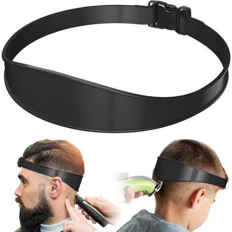Guide de coupe de cheveux réglable et modèle de rasage, système de coupe automatique, rasage et garde une ligne de cheveux propre et droite, outil facile à utiliser, doux et portable (noir) (1/5)