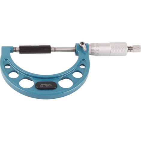Micromètre extérieur en acier inoxydable, outil de mesure d'épaisseur de haute précision avec clé 0,01 mm 50-75mm (1/5)