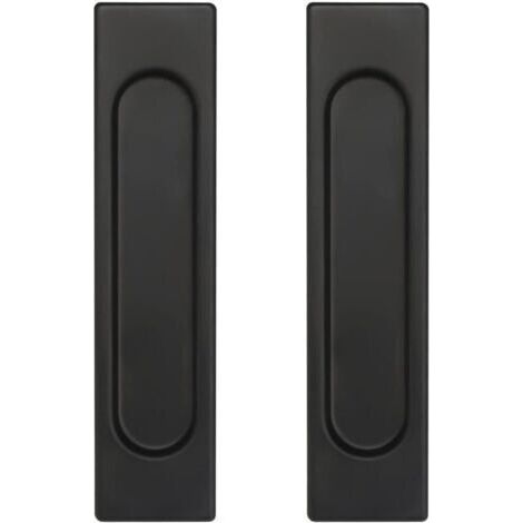 Poignée Porte Coulissante, Lot de 2 Poignées de Porte Coulissantes Autocollantes d'Aluminium Noir Sans Perforation, Poignée pour Portes de Balcon Portes Coulissantes Tiroir (1/4)