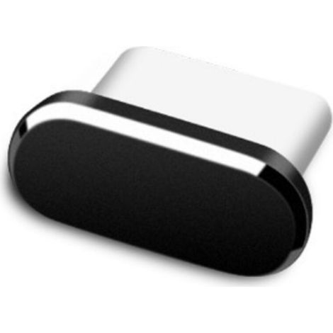 Set of 6 Black Aluminum Alloy Type-C Dust Caps for USB-C Charging Ports, Compatible with Smartphones and Laptops (1/4)