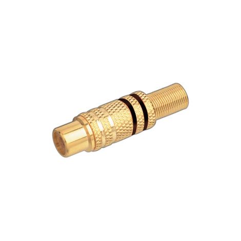 Conector Hembra Coaxial RCA metálico Electro DH. Aros Negro  10.591/D/N 8430552010943 (1/2)