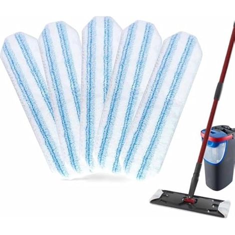 Lingettes de serpillière en microfibre, lot de 5, lavables et réutilisables, pour sols durs, compatibles Vileda H2prO / O-Cedar H2prO.