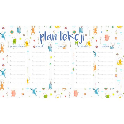 Magnetischer Unterrichtsplan Springende Tiere 30x17,5CM
