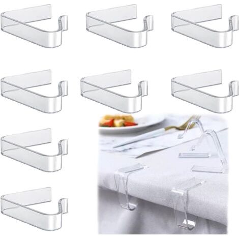 Pince Nappe Table, 8 Pièces Pince Pour Nappe de Table, Transparent Pince Table Nappe, Attache Nappe de Table Exterieur Convient aux Réunions de Famille aux Réunions Scolaires (1/5)