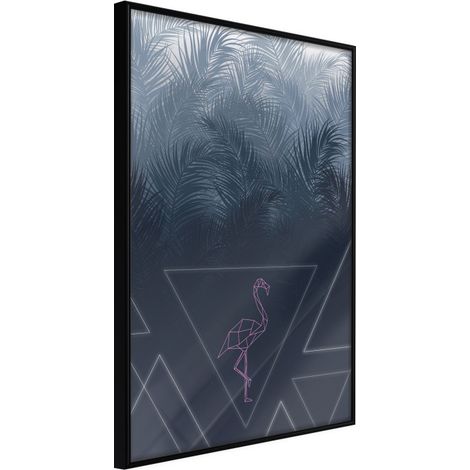 Affiche Murale Encadrée "Geometric Jungle" 30 x 42 cm Noir