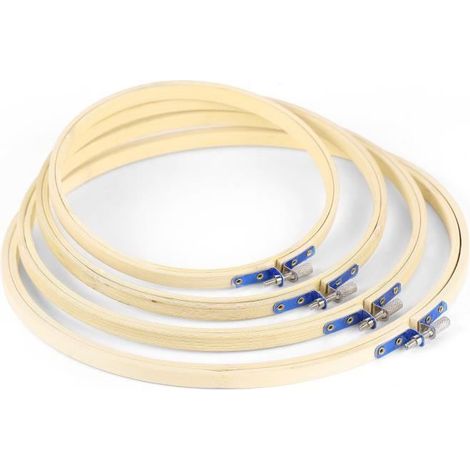 4x Tambour a broder en bambou Cercle pour broderie point de croix 17 20 23 26cm (1/3)