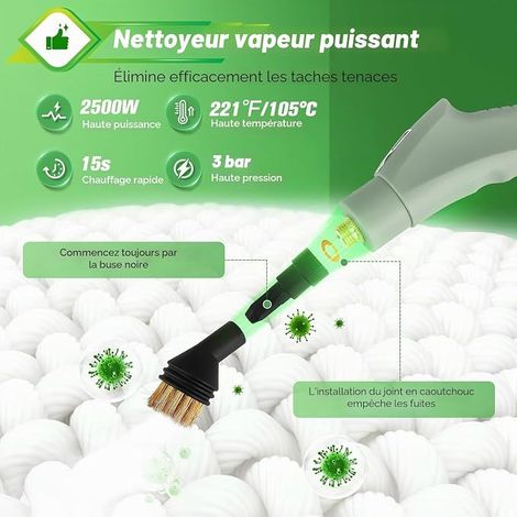 Steam Cleaner Steam Cleaner Accessories 1100 ml Capacity Portable Steam Cleaning Modes for Sofa Glass Car Mattresses Kitchen (1/4)