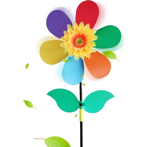 Moulin à vent en forme de fleur, moulin à vent étanche pour intérieur et enfant