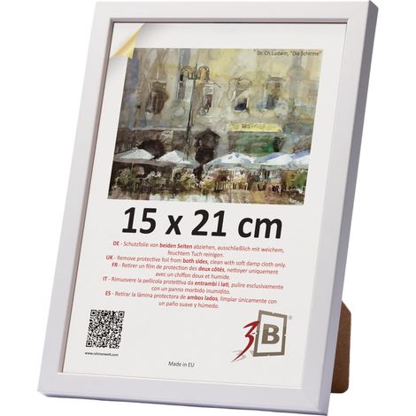 Cornice in legno per foto A5 classica elegante bianca 15x21 cm (1/5)