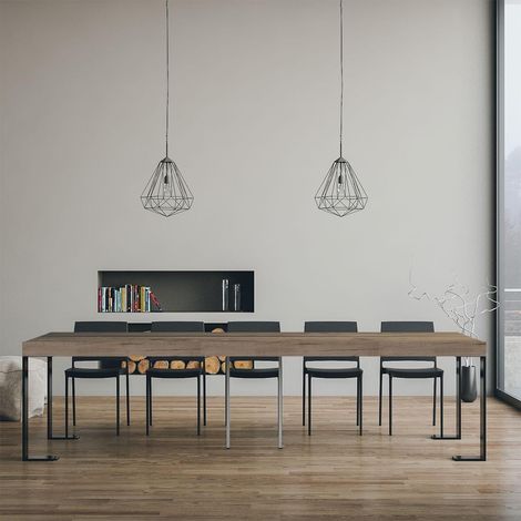 Consolle Allungabile in Legno e Ferro H77x40x90/300cm Itamoby Tecno Premium Rovere Folding