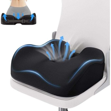 Coussin Bureau Ergonomique à Mémoire de Forme pour Soulagement Coccyx et Sciatique Ortviai (1/4)
