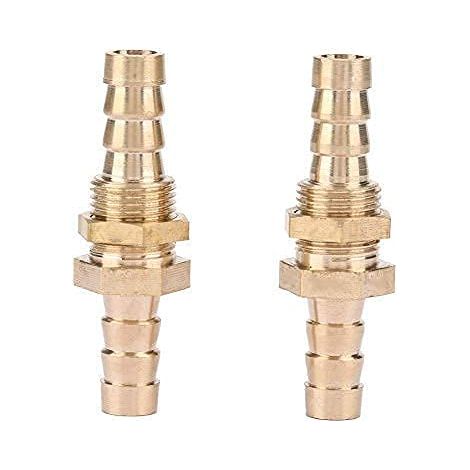 2 Pcs 10mm Tuyau Barb Laiton Cloison Raccord De Tuyau Raccord Coupleur Connecteur Adaptateur Pour La Connexion De Tuyau (10mm) (1/5)